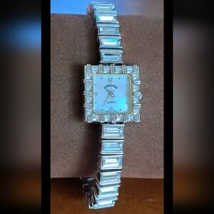 Adrienne Vittadini Collection Women's Quartz Crystal-Studded Band Watch
